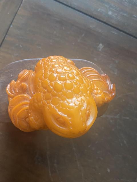 古玩雜項蜜蠟雕金蟾擺件拍賣，當前價格6500元