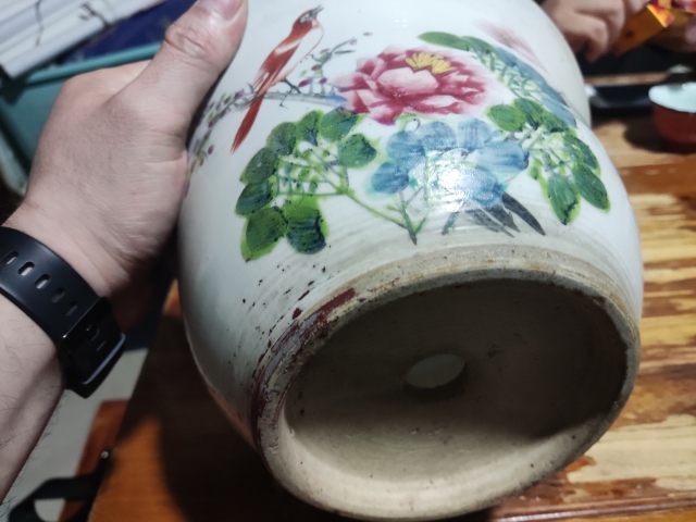 古玩陶瓷淺絳彩花鳥紋花盆拍賣,當前價格1688元