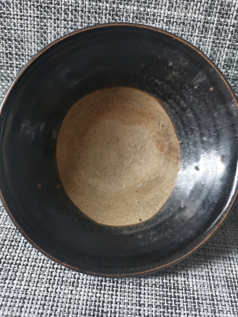 古玩陶瓷元代,磁州窯醬釉碗一對拍賣,當前價格1666元