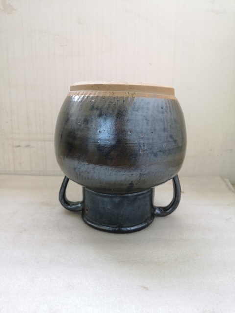 古玩陶瓷磁州窯窯變黑釉雙系罐拍賣，當前價格680元