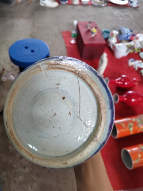古玩陶瓷清康熙花間壽字紋青花蓋罐拍賣，當前價格299元