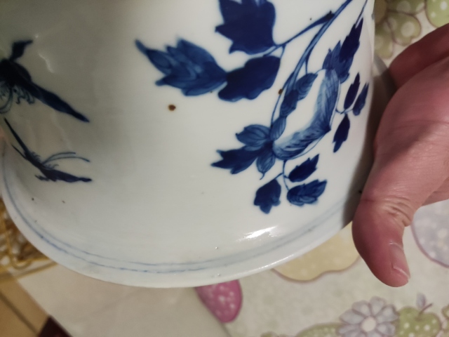 古玩陶瓷(已實物保真)青花花鳥紋花盆拍賣，當前價格4688元