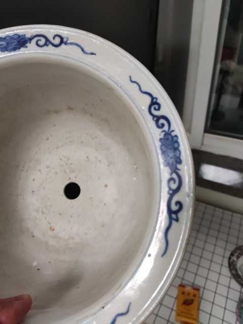 古玩陶瓷(已實物保真)青花花鳥紋花盆拍賣，當前價格4688元