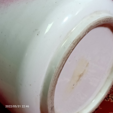 古玩陶瓷釉下五彩山水紋圈足筒式香爐拍賣，當(dāng)前價格288元