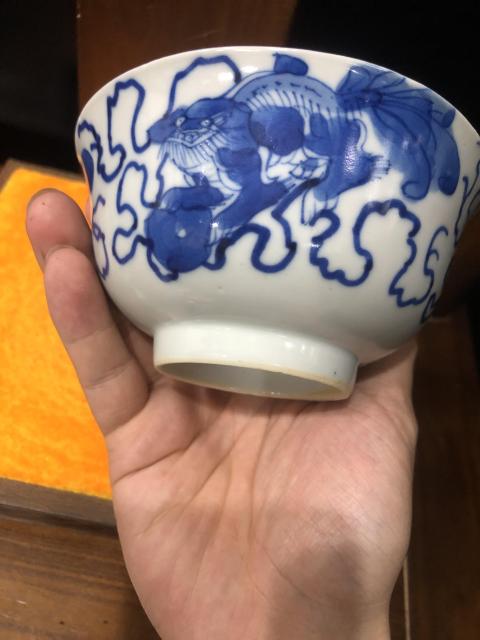 古玩陶瓷(新年放漏中)晚清-光緒-青花獅紋-蓋碗拍賣,當前價格3280元