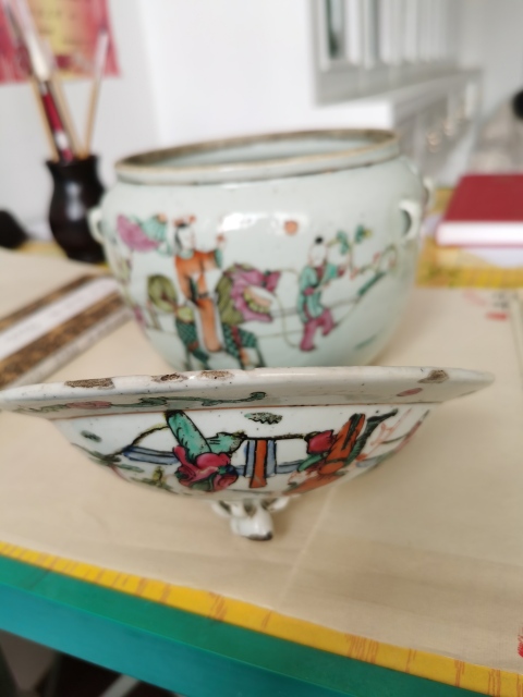 古玩陶瓷晚清麒麟送子四系粥罐拍賣，當(dāng)前價格2880元