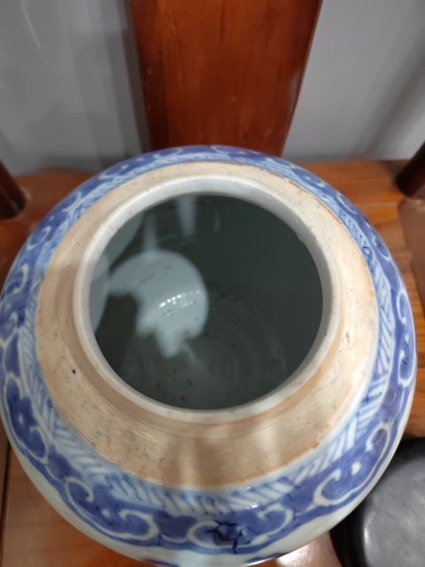 古玩陶瓷清早期花間壽字紋青花罐拍賣，當前價格3450元