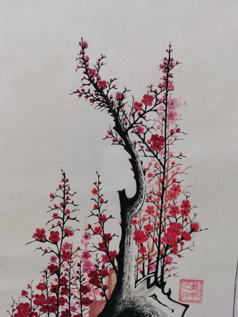 古玩字畫中國農民書畫研究會會員（創(chuàng)作研究員）趙瑛 梅花圖拍賣，當前價格199元