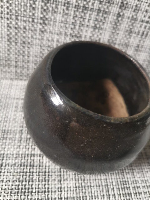 古玩陶瓷磁州窯,黑釉雞心罐一對。拍賣,當前價格1999元