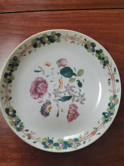古玩陶瓷花卉紋彩繪盤拍賣,當前價格880元