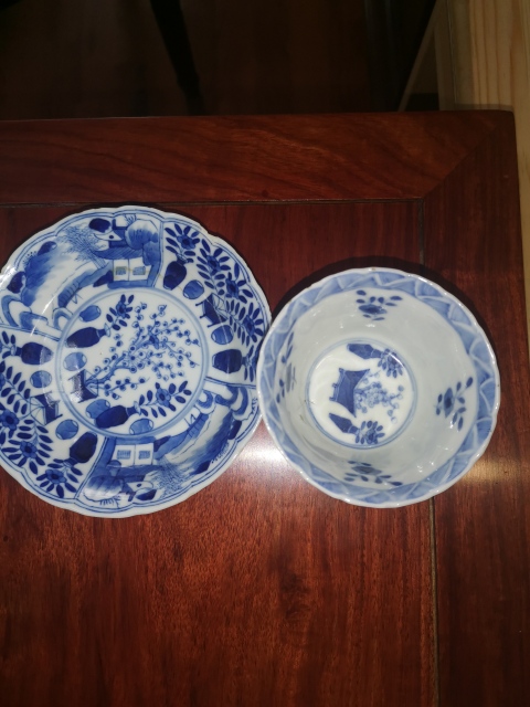 古玩陶瓷青花杯盤拍賣，當前價格1500元