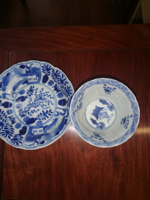 古玩陶瓷青花杯盤拍賣，當前價格1500元
