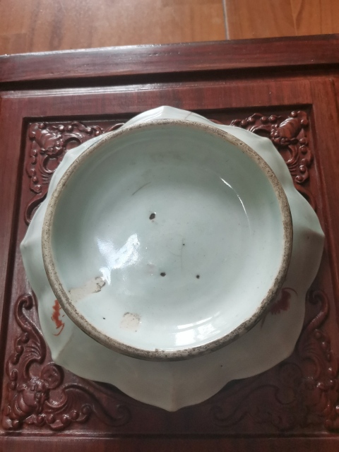 古玩陶瓷粉彩貢盤拍賣,當前價格880元
