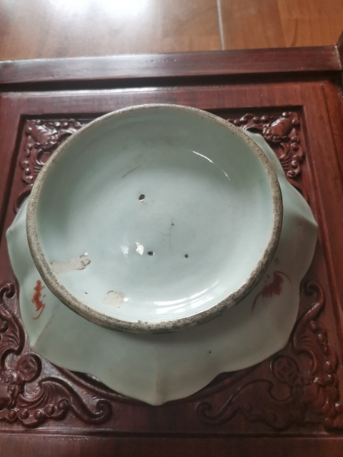 古玩陶瓷粉彩貢盤拍賣,當前價格880元