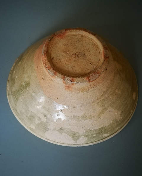 古玩陶瓷精品.五代越窯青瓷斗笠盞拍賣，當前價格288元