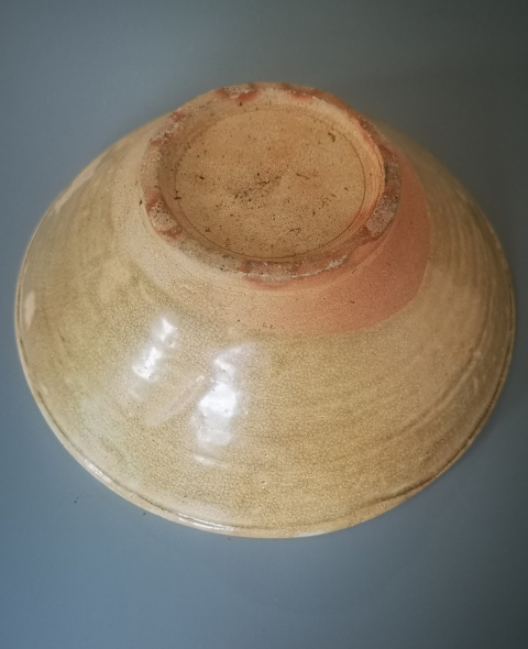 古玩陶瓷精品.五代越窯青瓷斗笠盞拍賣，當前價格288元