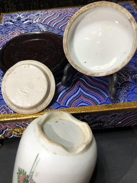 古玩陶瓷清末民初釉下彩繪花鳥紋蓋缸拍賣，當前價格1180元