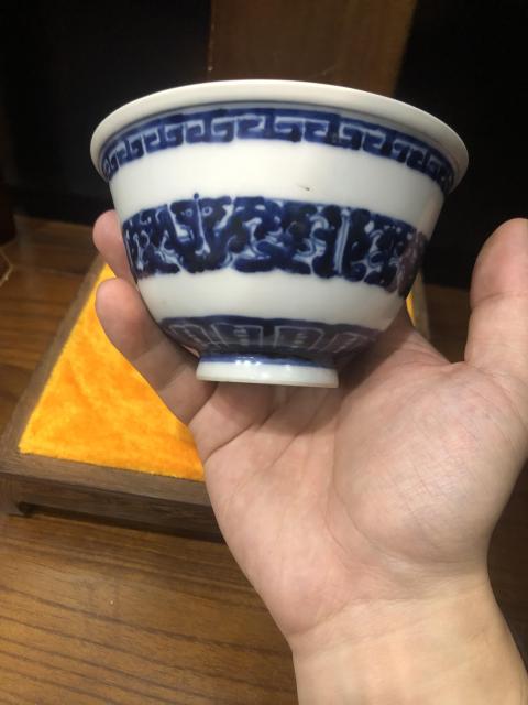 古玩陶瓷（已實物鑒真）清-乾隆-拐子龍紋青花碗拍賣，當前價格1690元