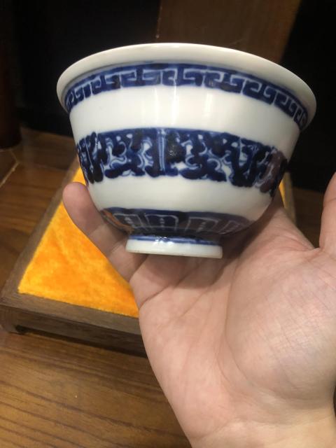 古玩陶瓷（已實物鑒真）清-乾隆-拐子龍紋青花碗拍賣，當前價格1690元