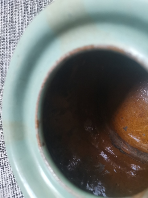 古玩陶瓷清末,宜興窯,綠釉唇口罐拍賣,當前價格777元
