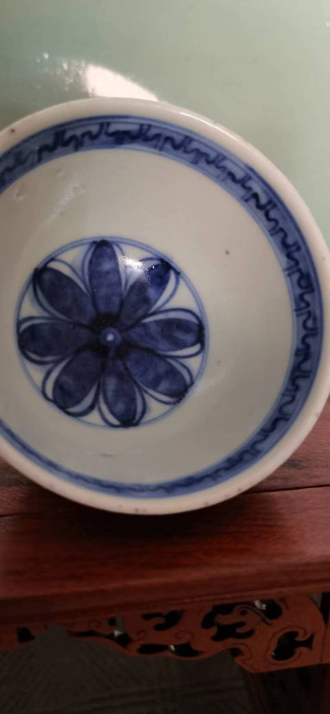 古玩陶瓷仿康熙青花雞心杯拍賣，當前價格1200元