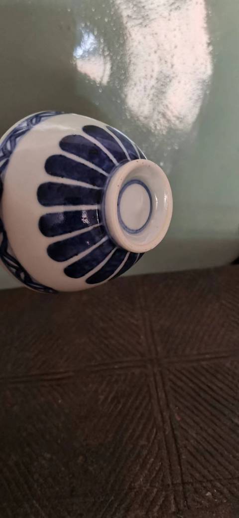 古玩陶瓷仿康熙青花雞心杯拍賣，當前價格1200元