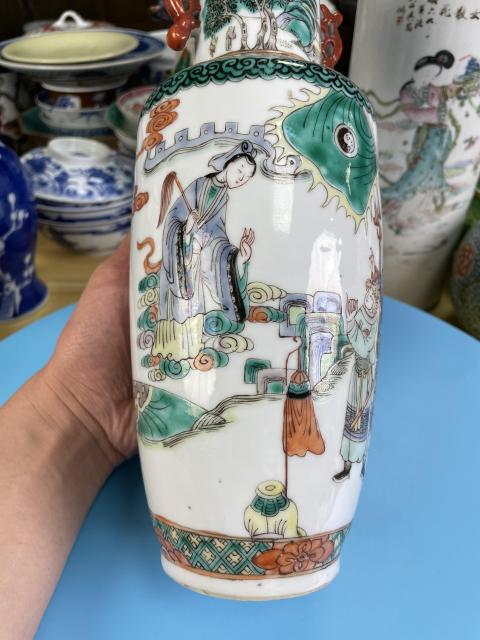 古玩陶瓷晚清五彩人物紋棒槌瓶拍賣，當前價格5000元