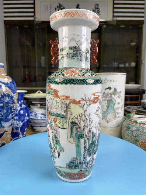 古玩陶瓷晚清五彩人物紋棒槌瓶拍賣，當前價格5000元