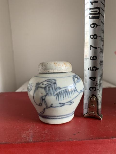 古玩陶瓷青花麒麟蓋罐拍賣，當前價格5000元