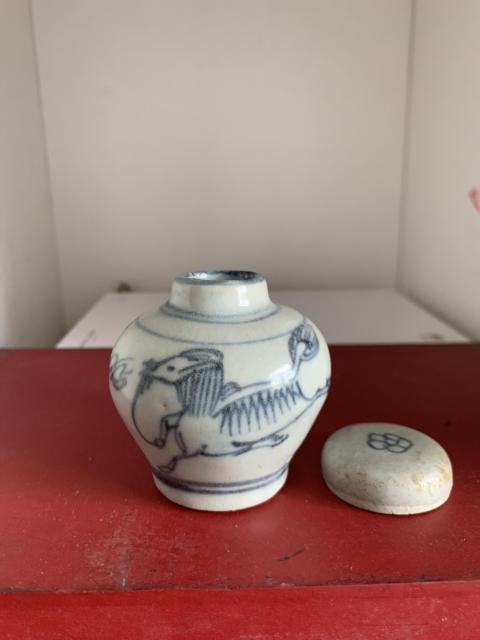 古玩陶瓷青花麒麟蓋罐拍賣，當前價格5000元