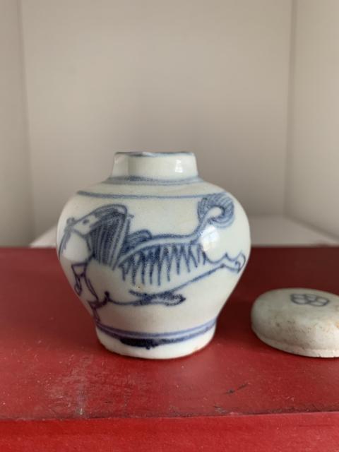 古玩陶瓷青花麒麟蓋罐拍賣，當前價格5000元