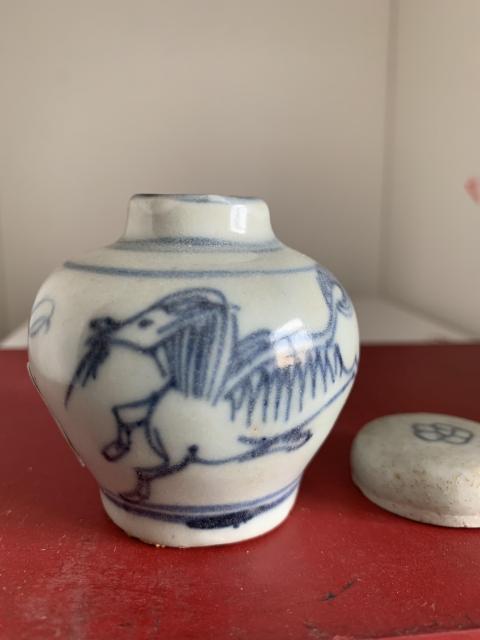 古玩陶瓷青花麒麟蓋罐拍賣，當前價格5000元