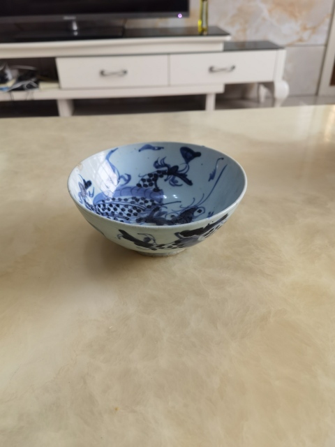 古玩陶瓷清中龍紋青花碗拍賣,當前價格1300元