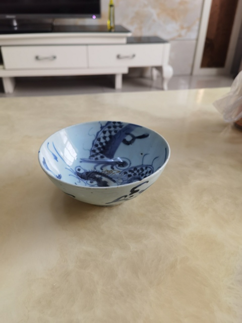 古玩陶瓷清中龍紋青花碗拍賣,當前價格1300元