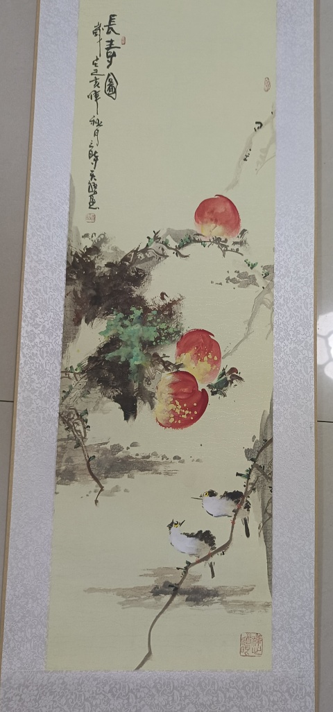 古玩字畫中美協天語老師精品花鳥四屏拍賣，當前價格800元