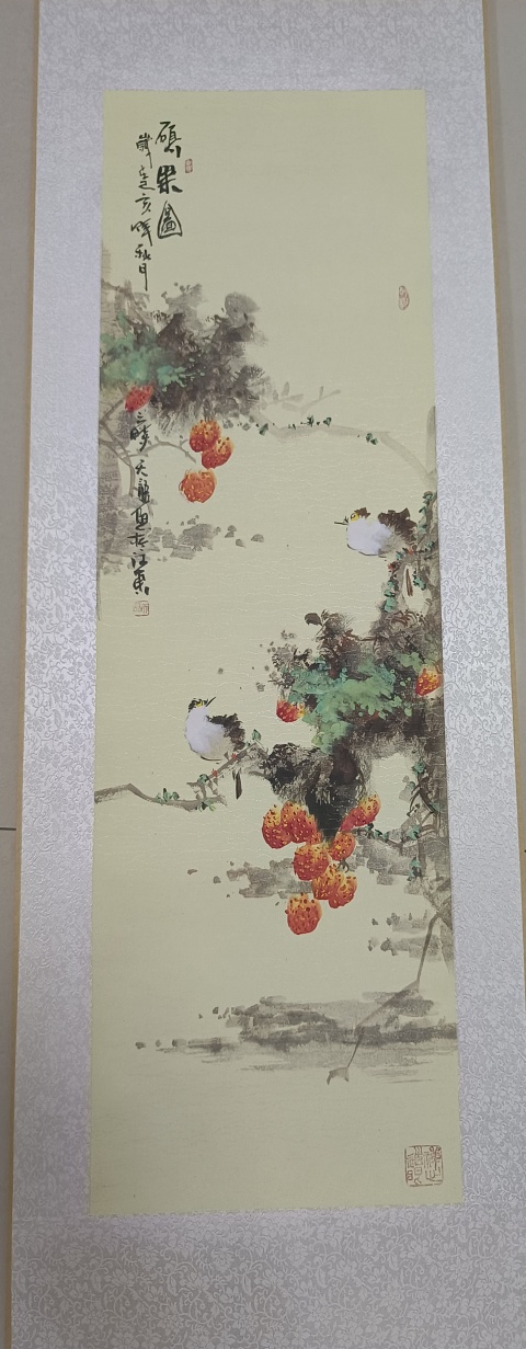 古玩字畫中美協天語老師精品花鳥四屏拍賣，當前價格800元