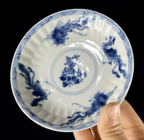 古玩陶瓷清早期鳳紋青花杯盤拍賣，當(dāng)前價格2800元