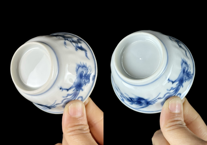 古玩陶瓷清早期鳳紋青花杯盤拍賣，當(dāng)前價格2800元