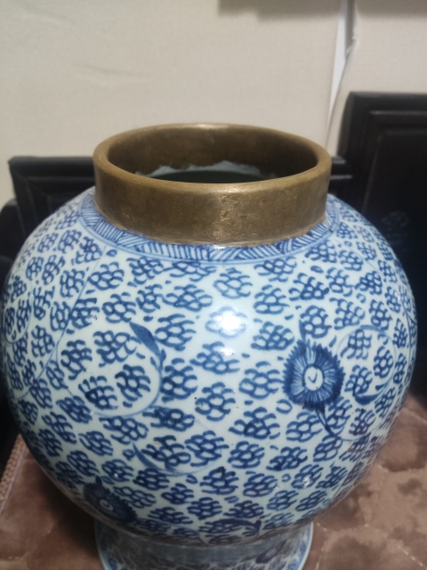 古玩陶瓷清代雍正青花鳳眼花卉紋將軍罐拍賣,當前價格3988元