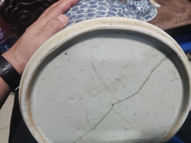 古玩陶瓷清代雍正青花鳳眼花卉紋將軍罐拍賣,當前價格3988元