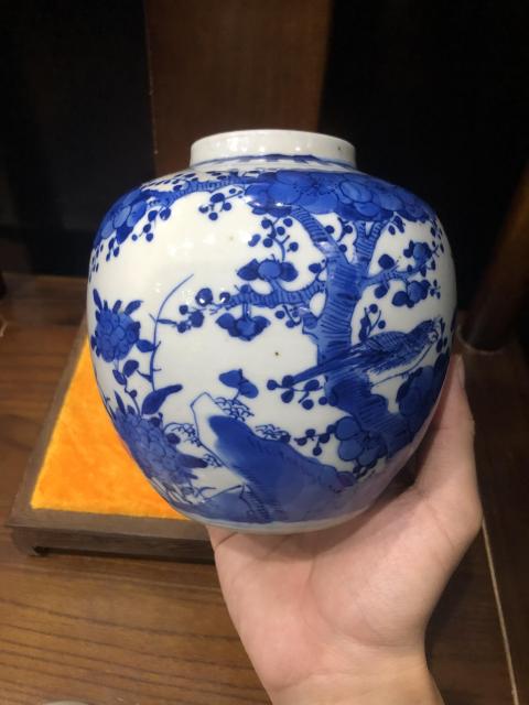 古玩陶瓷(新年放漏中)晚清-光緒-花鳥紋青花蓋罐拍賣,當前價格2574元