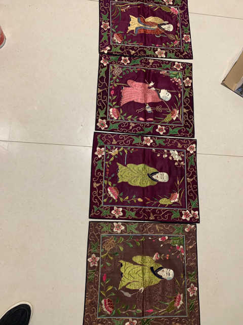 古玩雜項清代刺繡羅漢圖(已裝裱)拍賣,當前價格3000元