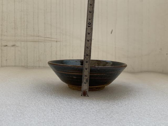 古玩陶瓷磁州窯紫金釉弦紋碗拍賣，當前價格480元