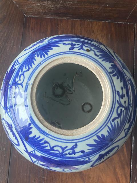 古玩陶瓷花卉紋青花西瓜罐拍賣,當(dāng)前價(jià)格288元