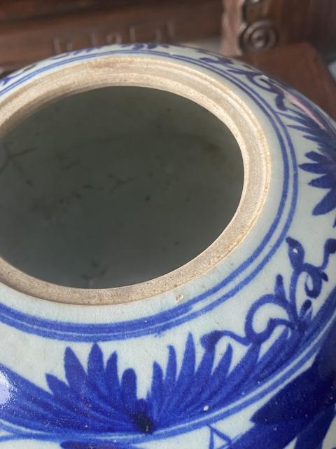 古玩陶瓷花卉紋青花西瓜罐拍賣,當(dāng)前價(jià)格288元