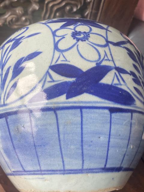 古玩陶瓷花卉紋青花西瓜罐拍賣,當(dāng)前價(jià)格288元