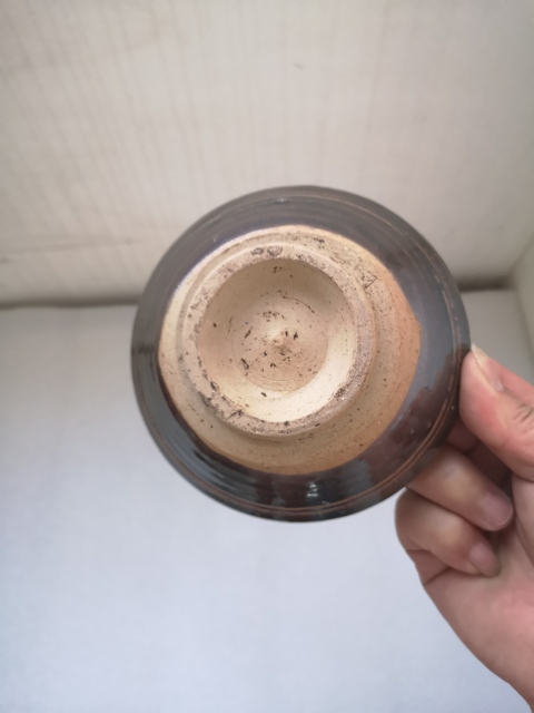 古玩陶瓷磁州窯紫金釉弦紋碗拍賣，當前價格480元