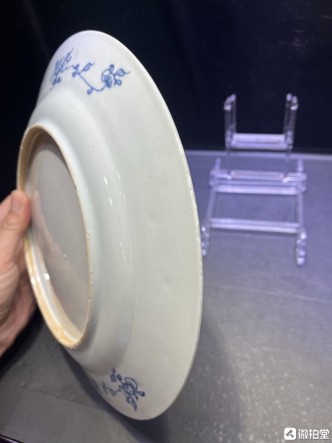 古玩陶瓷清乾隆青花山水花卉仕女圖盤拍賣，當前價格3600元