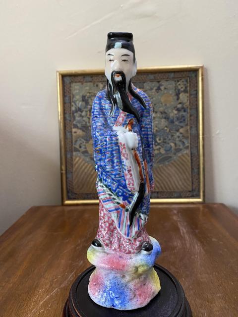 古玩陶瓷呂洞賓粉彩塑像 民國拍賣，當前價格1680元