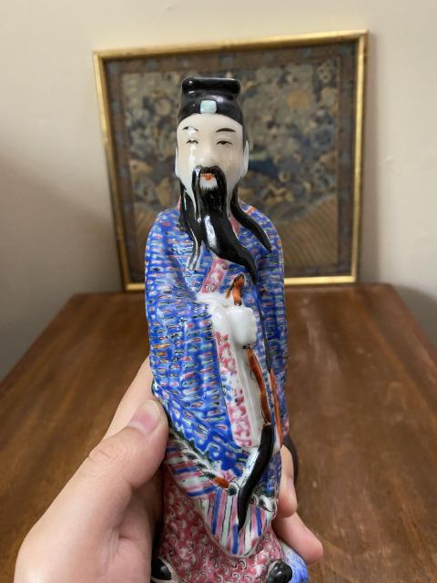 古玩陶瓷呂洞賓粉彩塑像 民國拍賣，當前價格1680元
